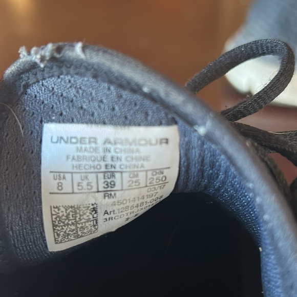 Under Armour Charcoal and White Running Shoes - Picture 4 of 4